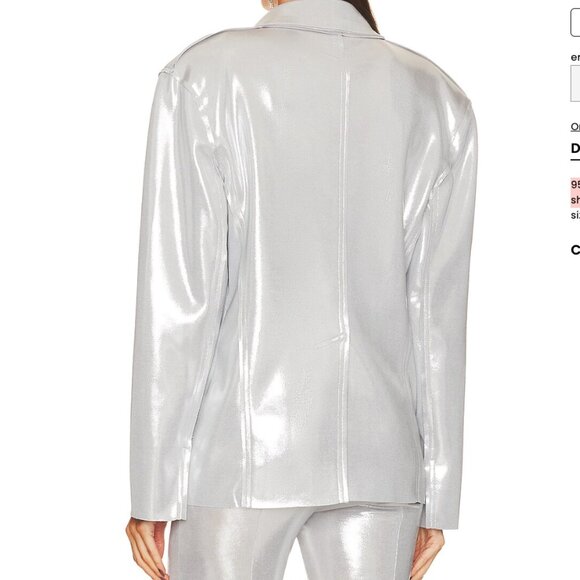 Norma Kamali Single Breasted Straight Fit Jacket - Silver - Picture 4 of 6